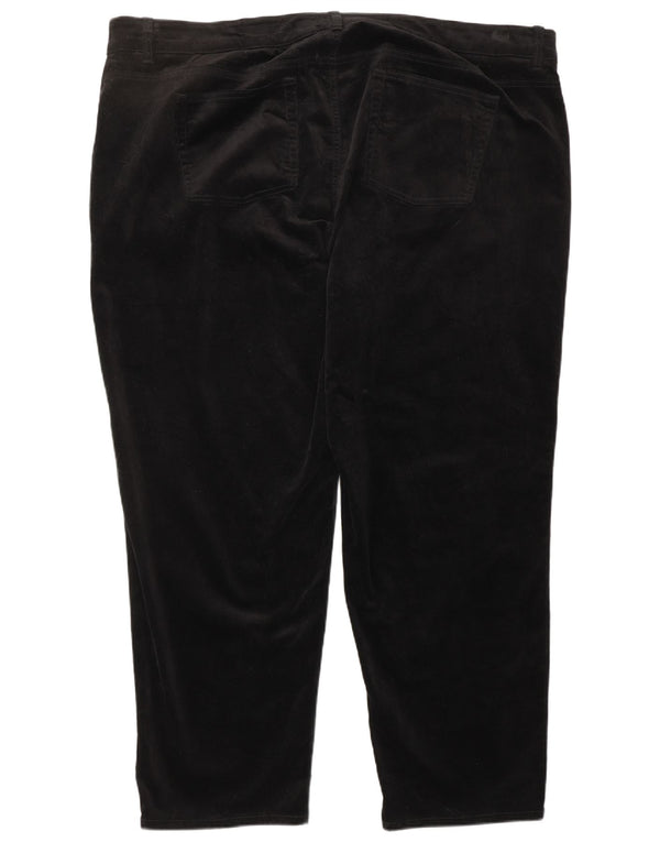 Chaps Womens Tapered Corduroy Trousers US 24 4XL W48 L30 Black Cotton