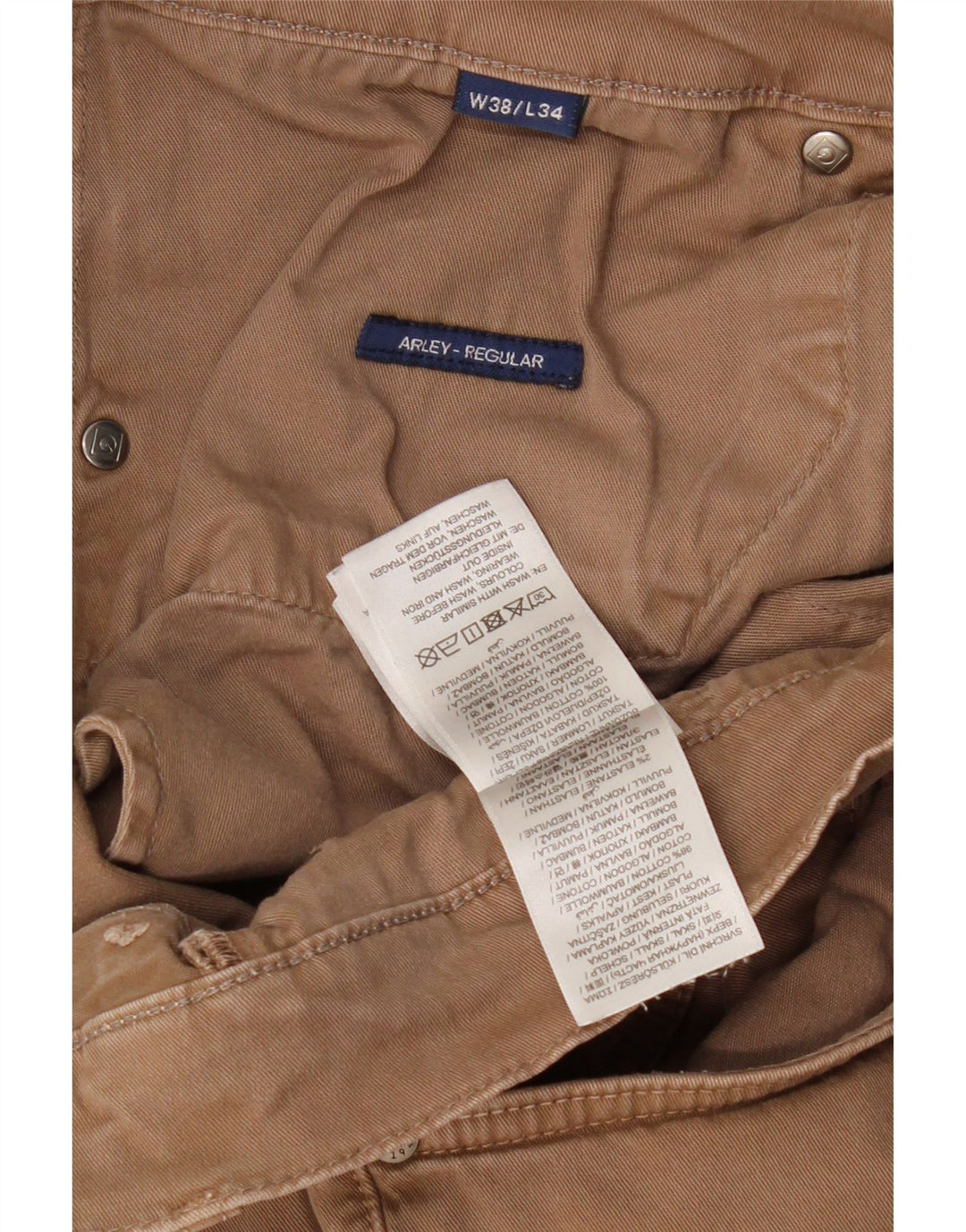 GANT Mens Regular Fit Casual Trousers W38 L34 Brown Cotton