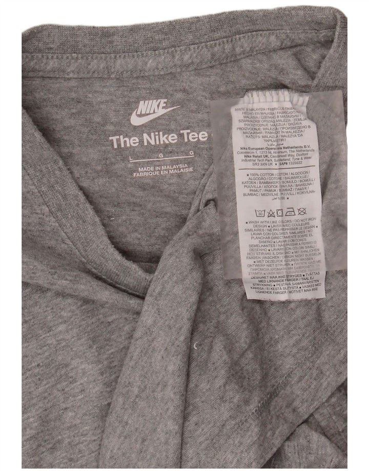 NIKE Mens T-Shirt Top Large Grey Cotton