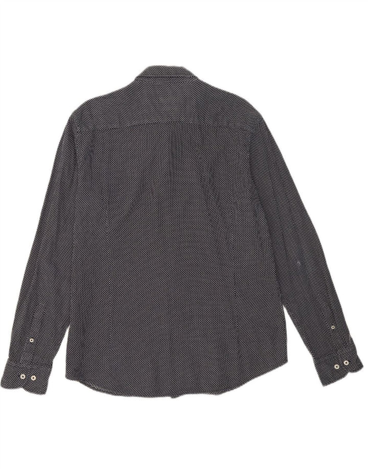 MASSIMO DUTTI Mens Shirt XL Navy Blue Spotted