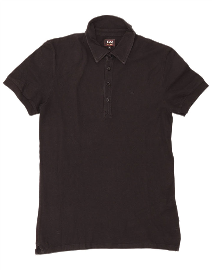 LEE Mens Polo Shirt Medium Black Cotton