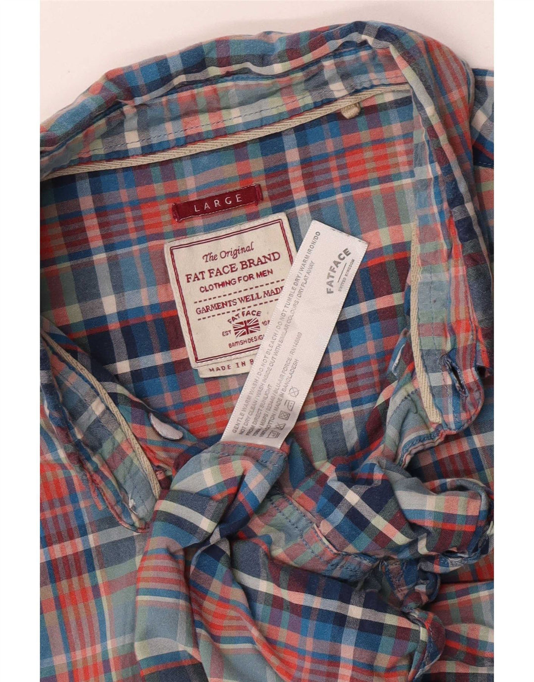 Fat Face Mens Shirt Large Multicoloured Check Cotton
