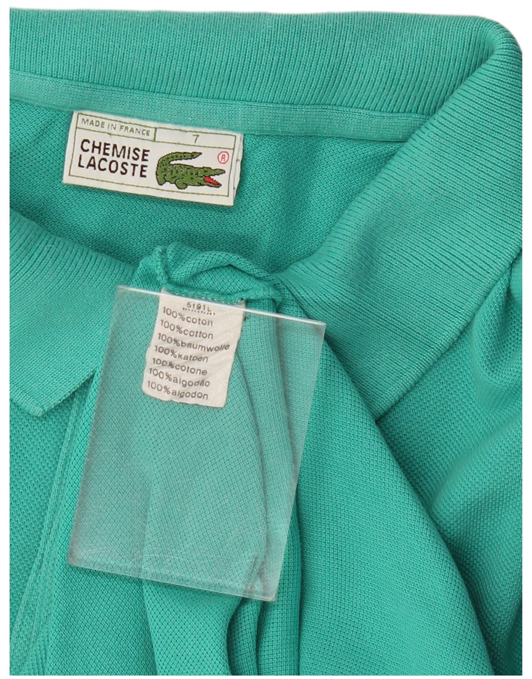 Lacoste Mens Polo Shirt Size 7 2XL Turquoise Cotton