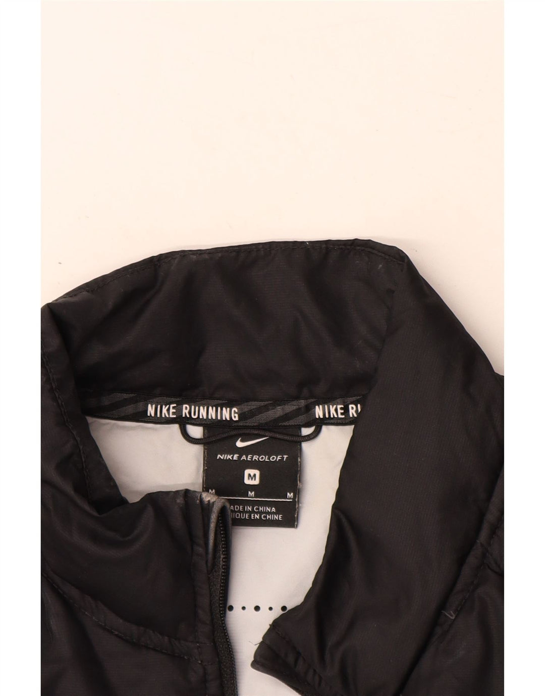 NIKE Womens Racer Jacket UK 12 Medium Black Polyester