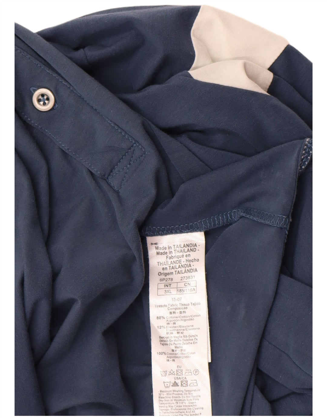 EMPORIO ARMANI Mens Polo Shirt 3XL Blue Colourblock Cotton