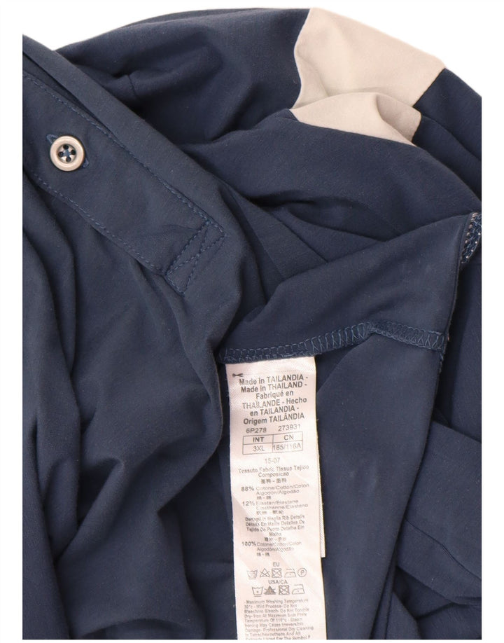 EMPORIO ARMANI Mens Polo Shirt 3XL Blue Colourblock Cotton