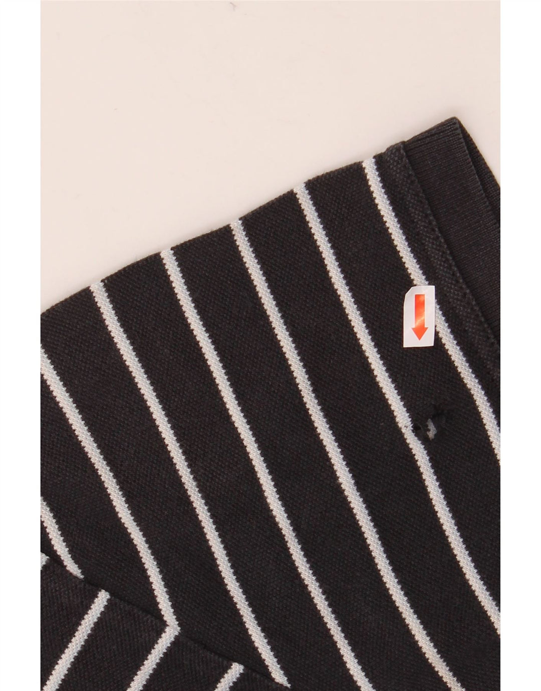 TOMMY HILFIGER Mens Polo Shirt Medium Black Striped Cotton