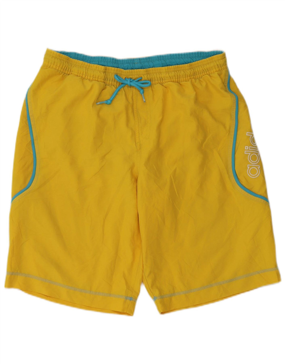ADIDAS Mens Graphic Swimming Shorts Medium  Yellow Polyester