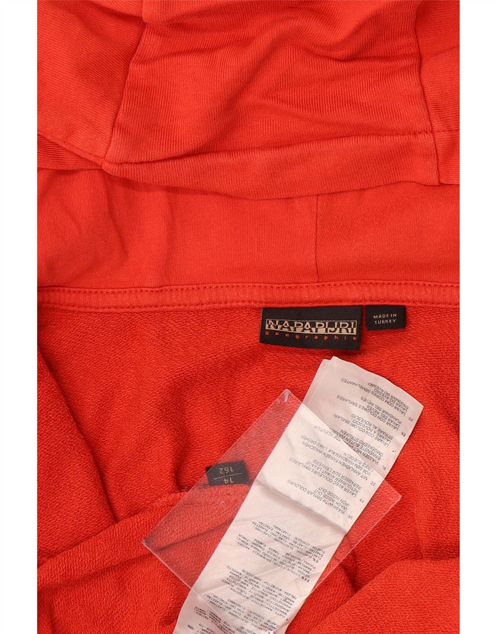 NAPAPIJRI Boys Zip Hoodie Sweater 13-14 Years Red Cotton