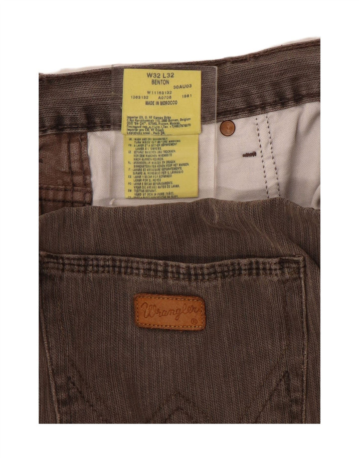 WRANGLER Mens Benton Straight Casual Trousers W32 L32 Grey Cotton