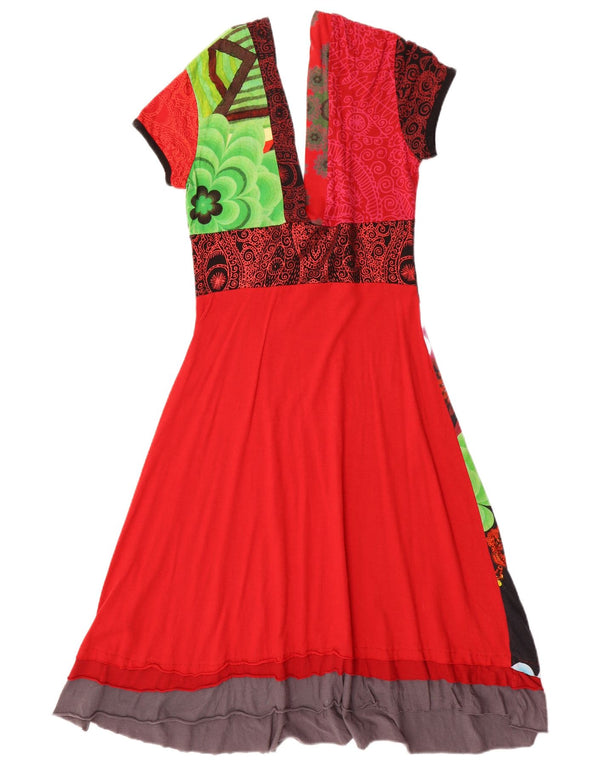 Desigual Womens Graphic A-Line Dress UK 10 Small Multicoloured Floral