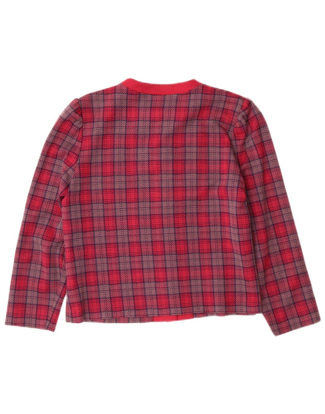 Vintage Womens 5 Button Blazer Jacket UK 14 Medium Pink Plaid Classic