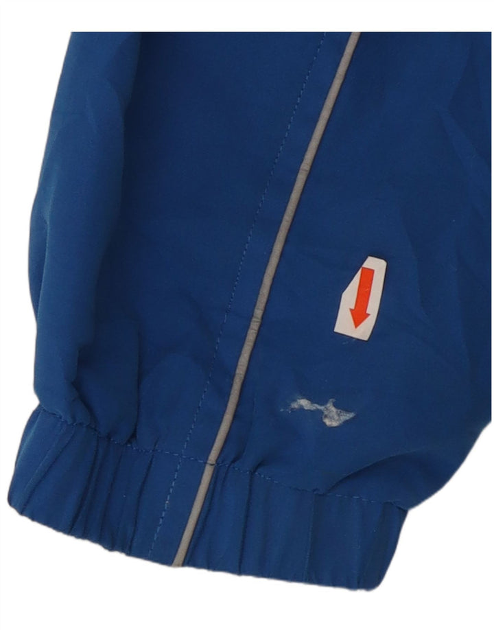 Asics Mens Tracksuit Top Jacket Large Blue Colourblock Polyester