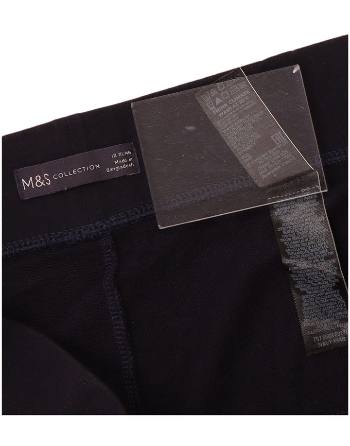 MARKS & SPENCER Womens Leggings UK 12 Medium Navy Blue Cotton