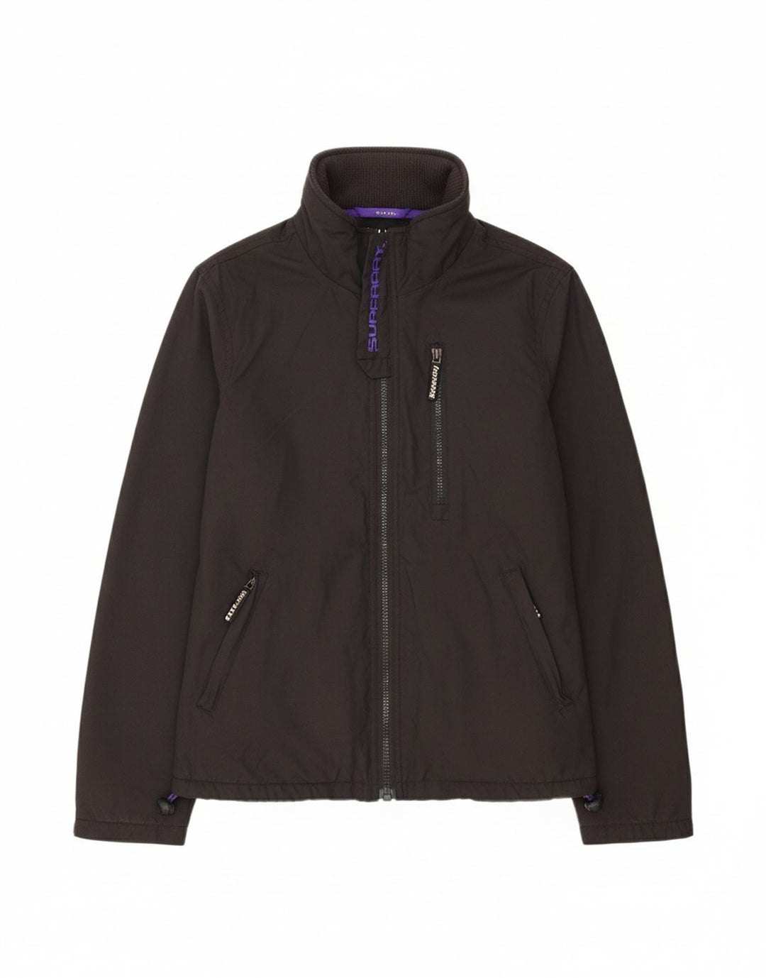 SUPERDRY Womens The Windhiker Windbreaker Jacket UK 10 Small Black