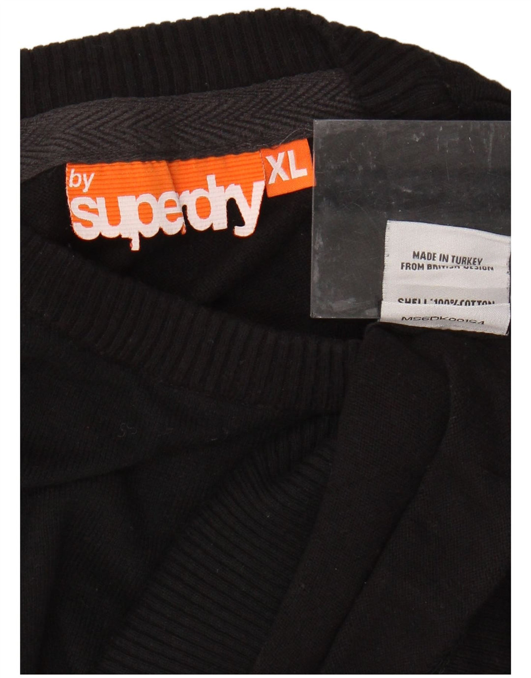 SUPERDRY Mens Crew Neck Jumper Sweater XL Black Cotton