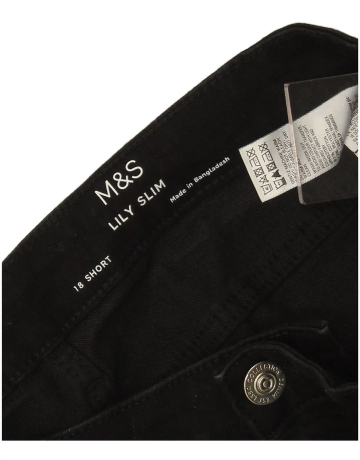MARKS & SPENCER Womens Lily Slim Jeans UK 18 XL W36  L26 Black Cotton