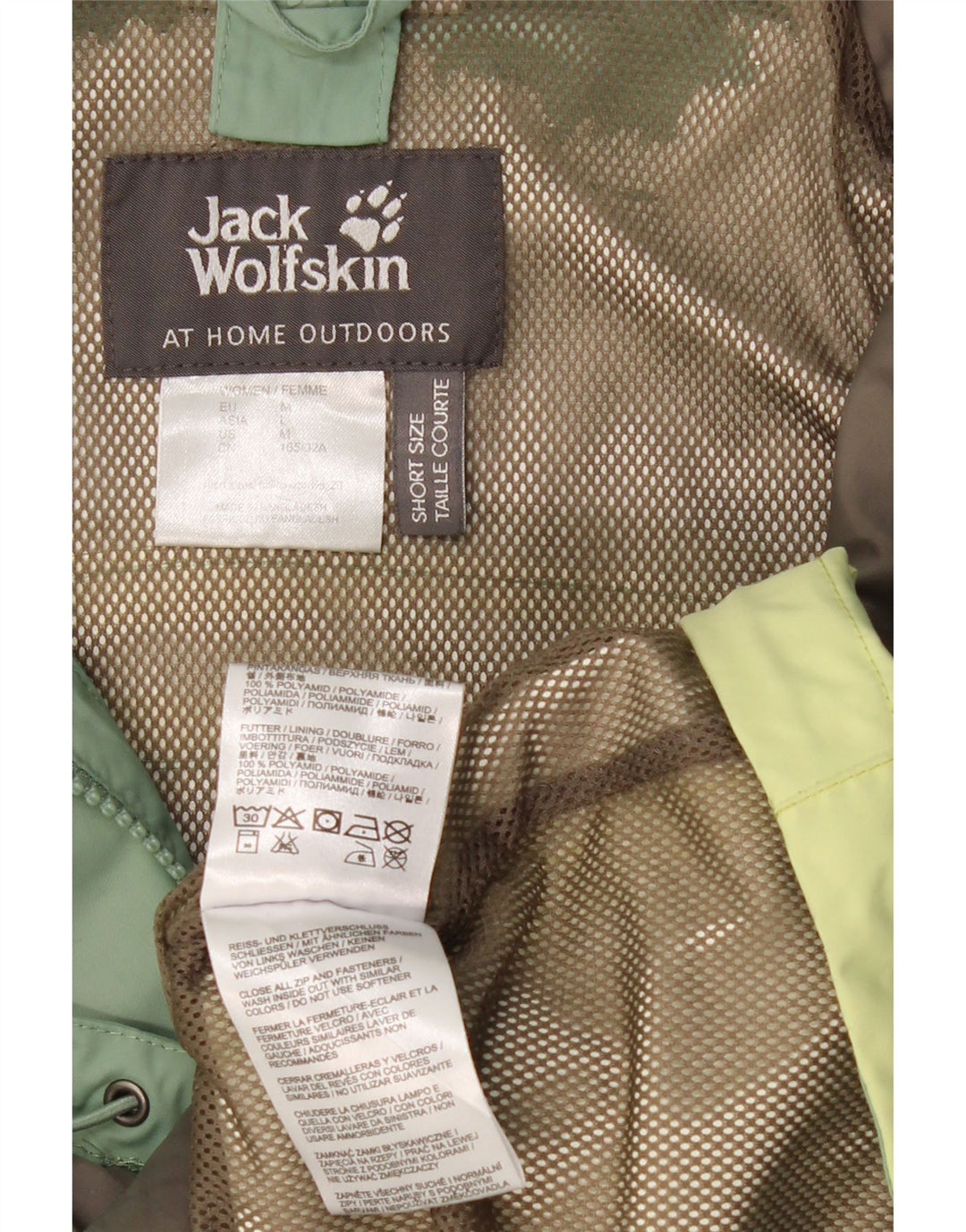 JACK WOLFSKIN Womens Windbreaker Jacket UK 14 Medium Green Colourblock