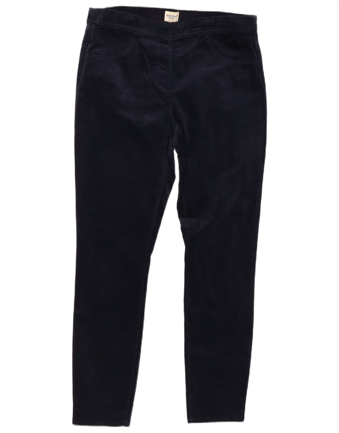 WHITE STUFF Womens Velvet Casual Trousers UK 16 Large W32 L30 Navy Blue