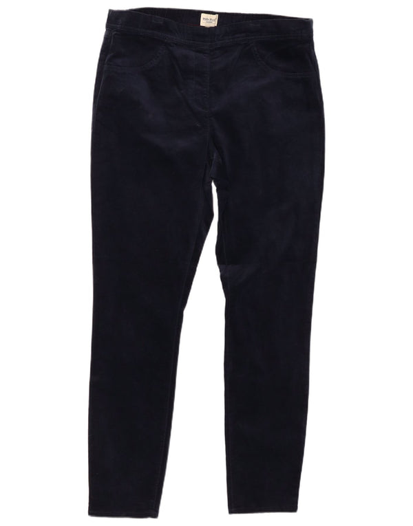 WHITE STUFF Womens Velvet Casual Trousers UK 16 Large W32 L30 Navy Blue