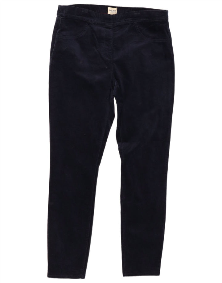 WHITE STUFF Womens Velvet Casual Trousers UK 16 Large W32 L30 Navy Blue