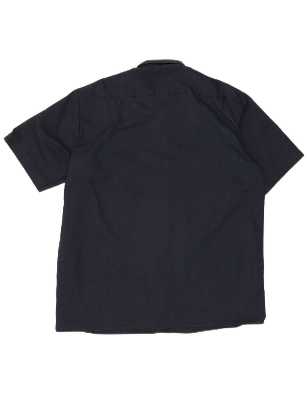 Dickies Mens Short Sleeve Shirt Large Navy Blue Polyester