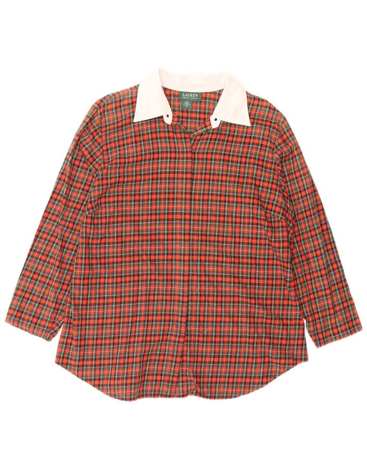 RALPH LAUREN Womens Shirt Blouse UK 18 XL Red Check