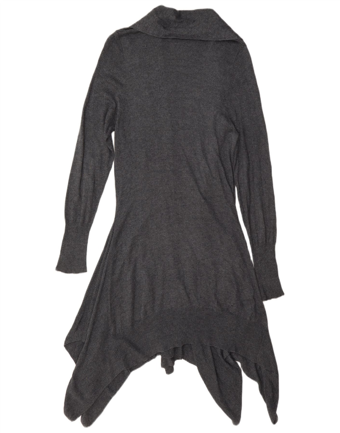 Marks & Spencer Womens Asymmetric Cardigan Sweater UK 14 Medium Grey