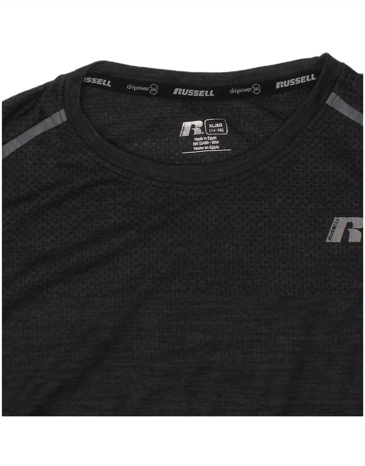 RUSSELL ATHLETIC Boys Dri-Power Vest Top 14-15 Years XL Grey Flecked