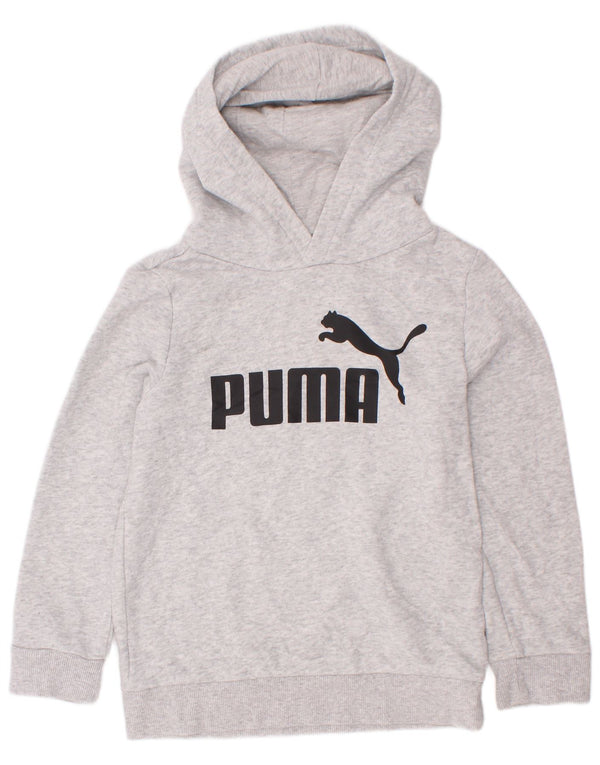 Puma Boys Graphic Hoodie Jumper 5-6 Years XS Grey Cotton