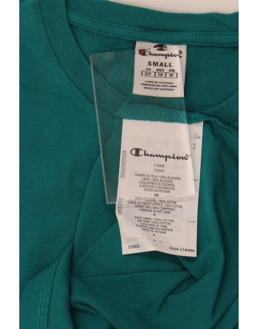 CHAMPION Mens T-Shirt Top Small Green Cotton Vintage Champion and Second-Hand Champion from Messina Hembry 