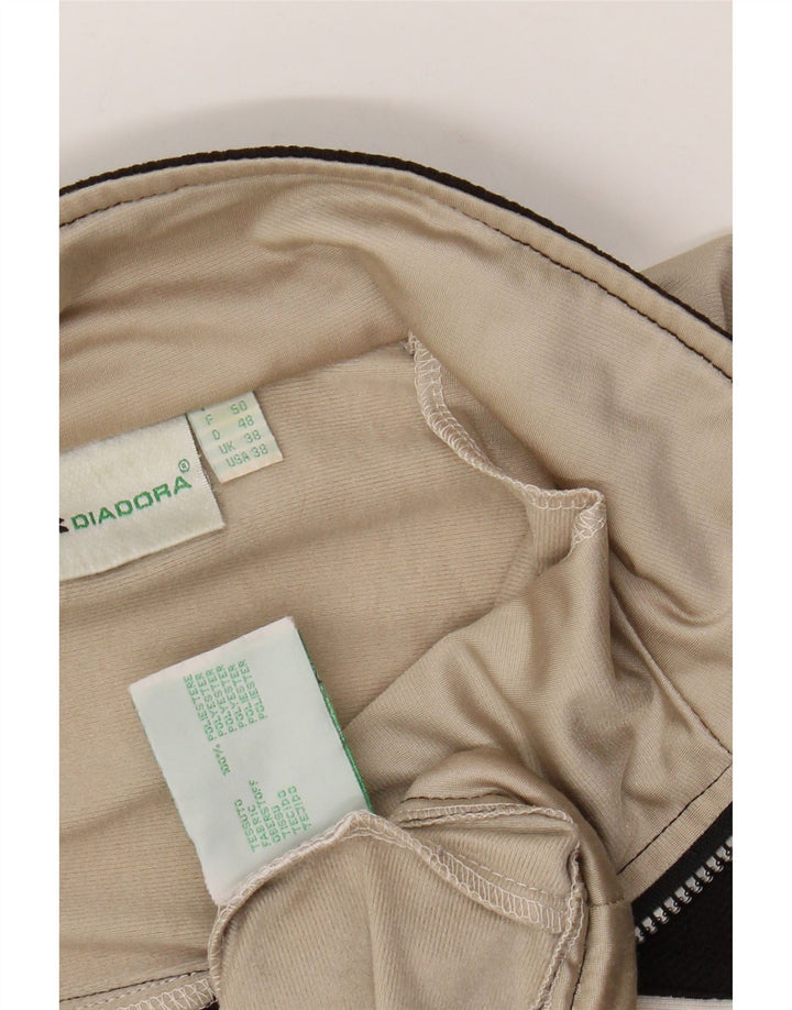 DIADORA Mens Tracksuit Top Jacket UK 38 Medium Beige Colourblock Polyester