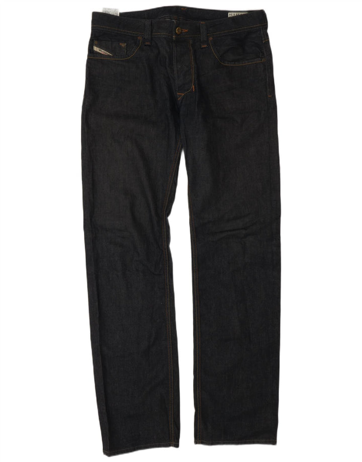 Diesel Mens Straight Jeans W33 L34 Navy Blue Cotton