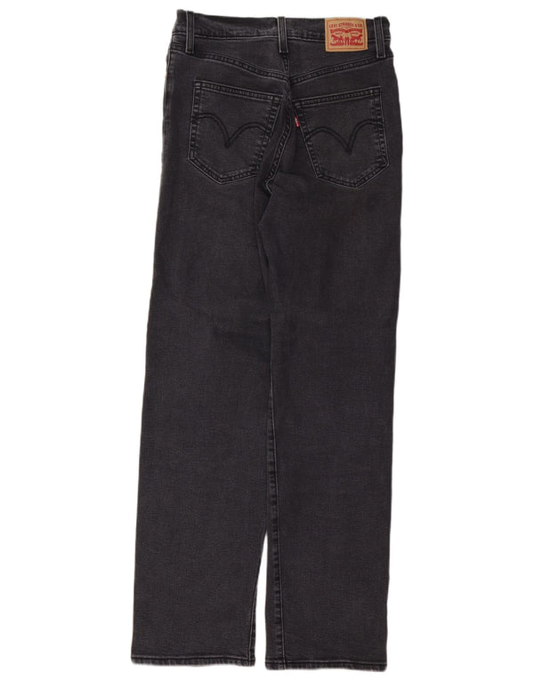 Levi's Womens Ribcage Straight Jeans W27 L31 Black Cotton