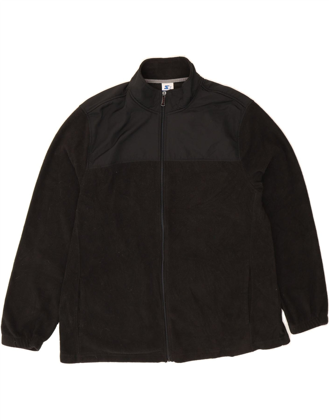 STARTER Mens Fleece Jacket UK 42 XL Black Colourblock Polyester Vintage Starter and Second-Hand Starter from Messina Hembry 