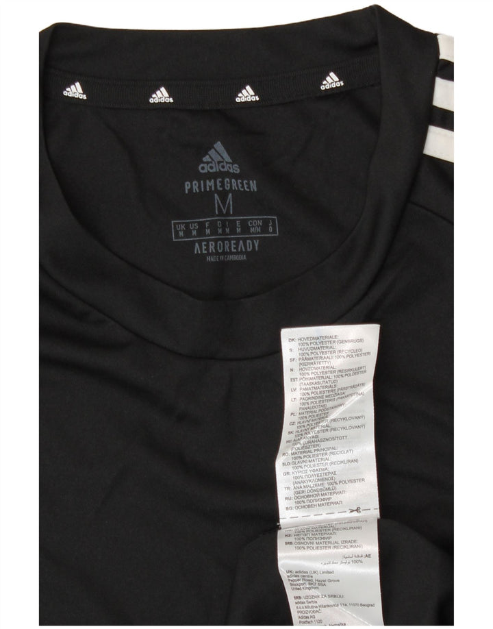 Adidas Mens Aeroready T-Shirt Top Medium Black Polyester