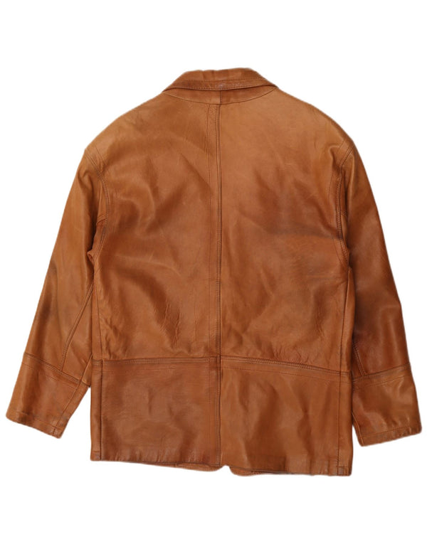 Renna Mens 2 Button Leather Blazer Jacket IT 46 Small Brown