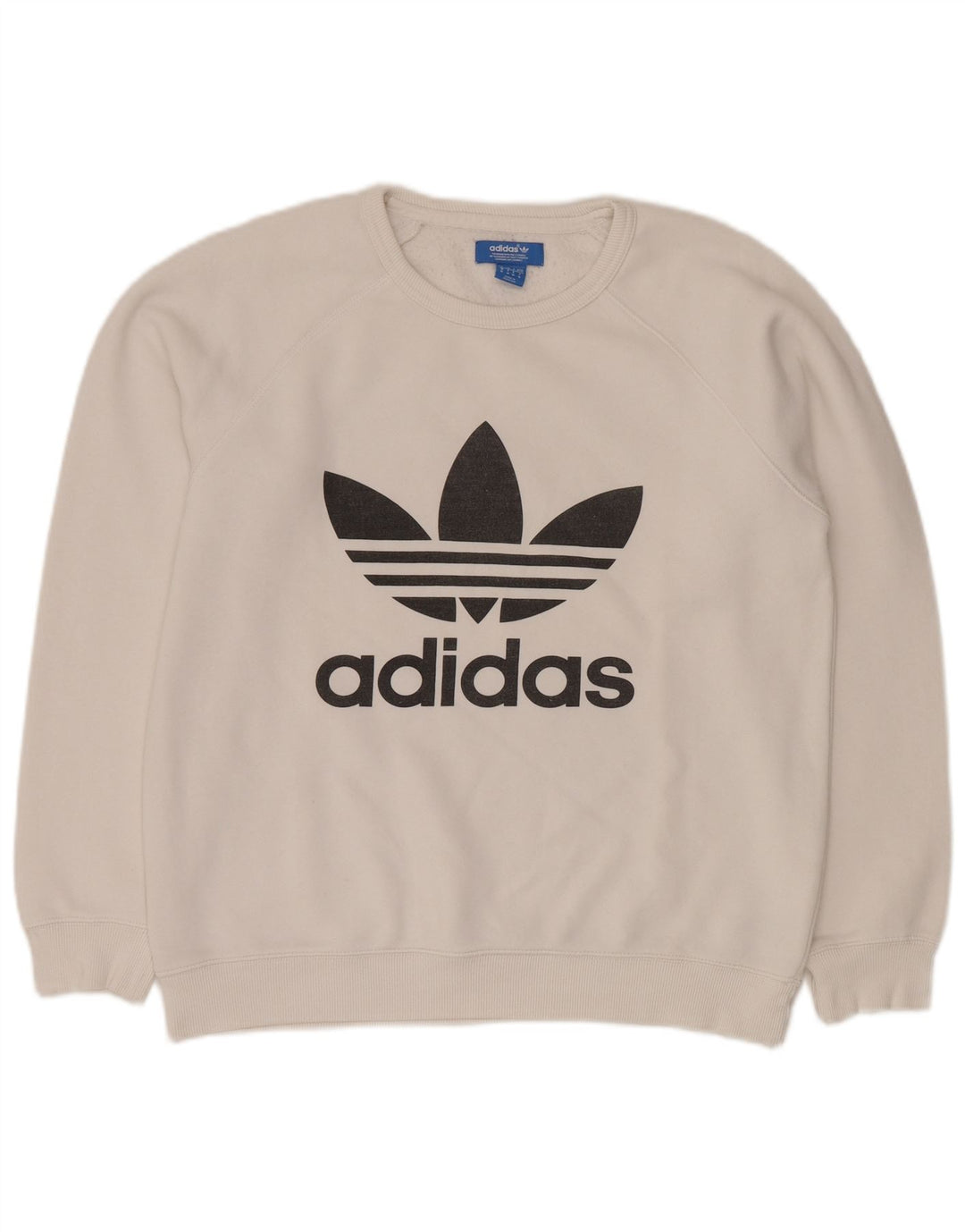 ADIDAS Mens Graphic Sweatshirt Jumper Medium White Cotton