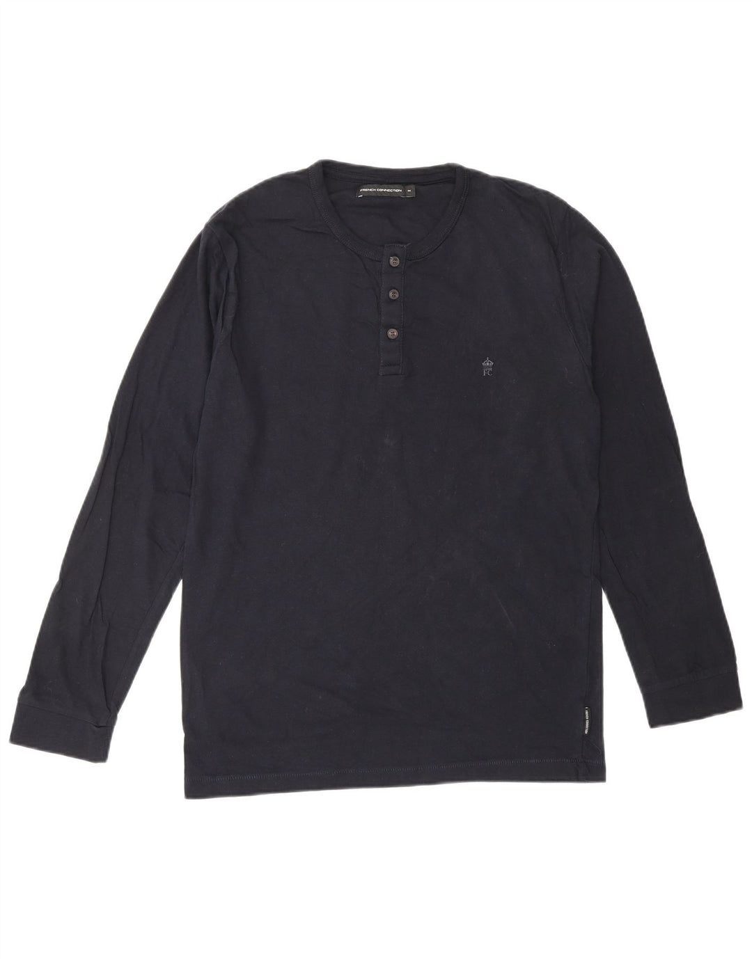 FRENCH CONNECTION Mens Top Long Sleeve Medium Navy Blue