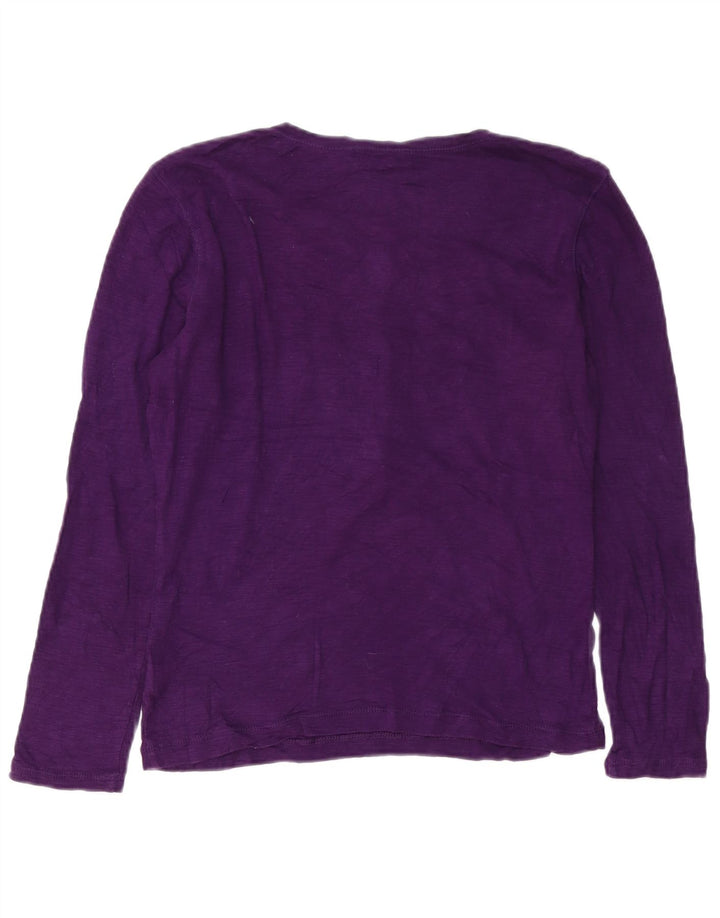 Chaps Womens Top Long Sleeve UK 14 Medium Purple Cotton