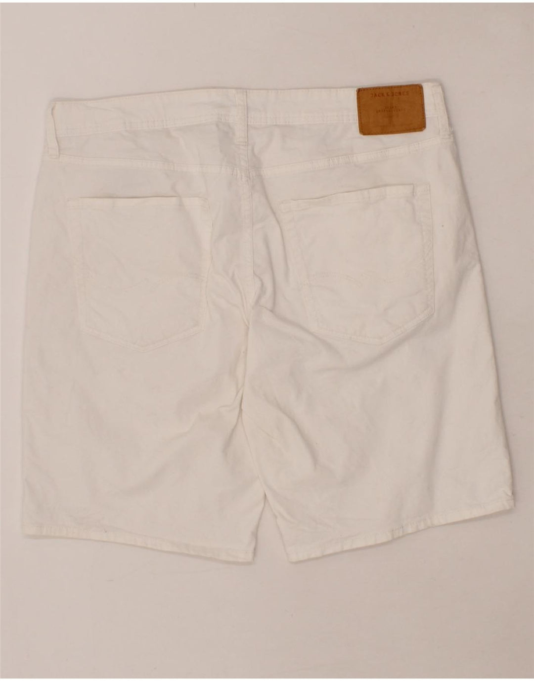 JACK & JONES Mens Casual Shorts XL W38  White Polyester Vintage Jack & Jones and Second-Hand Jack & Jones from Messina Hembry 