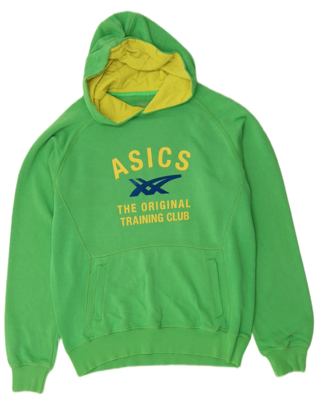 Asics Mens Graphic Hoodie Jumper Large Green Cotton