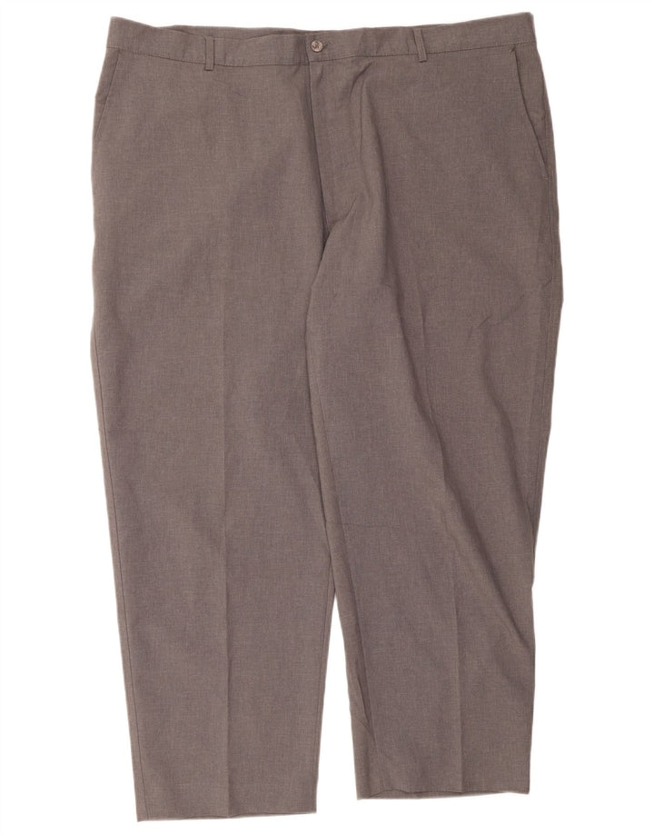 Farah Mens Straight Chino Trousers W48 L29 Grey Polyester