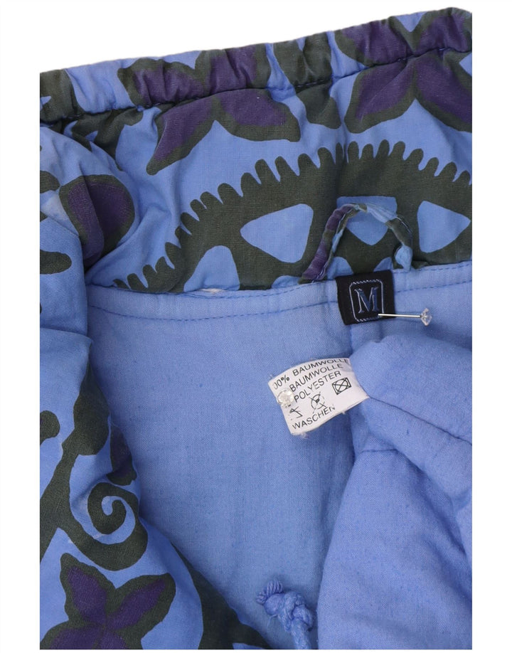 Vintage Mens Loose Fit Anorak Jacket UK 38 Medium Blue Geometric Cotton