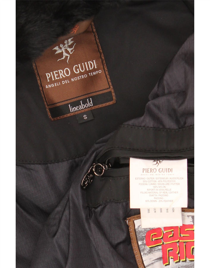 PIERO GUIDI Womens Oversized Padded Jacket UK 10 Small Black Cotton
