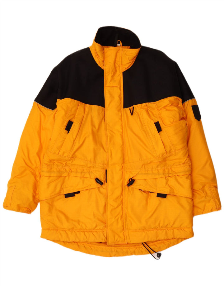 RUCANOR Mens Loose Fit Padded Jacket UK 48 Medium Yellow Colourblock