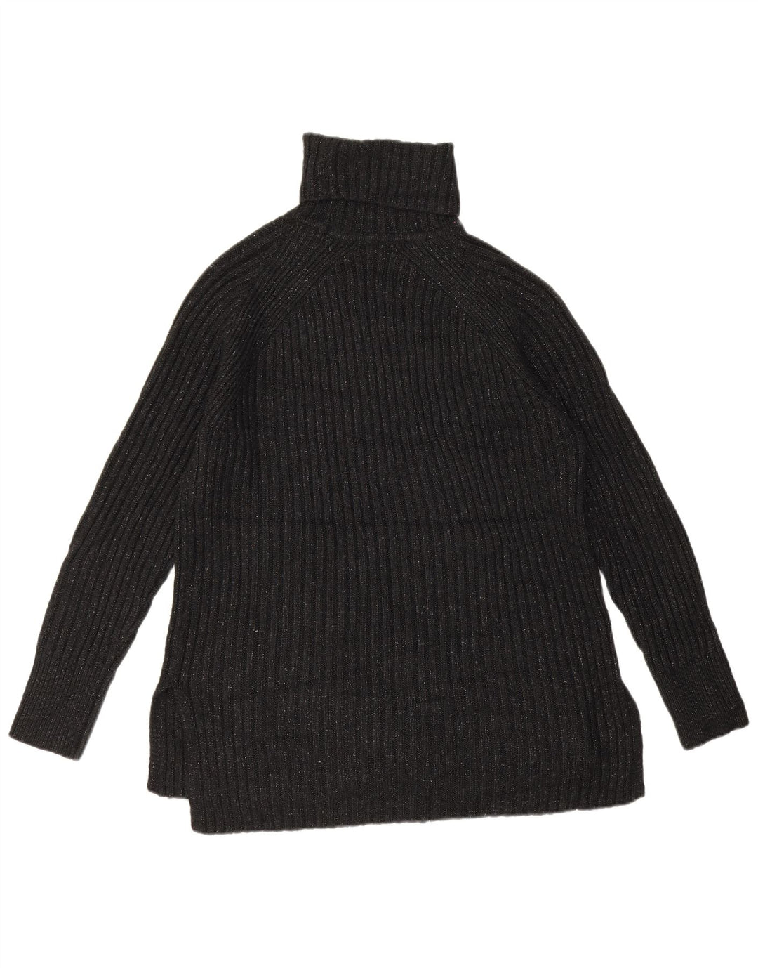 Marks & Spencer Womens Roll Neck Jumper Sweater UK 14 Medium Black Flecked