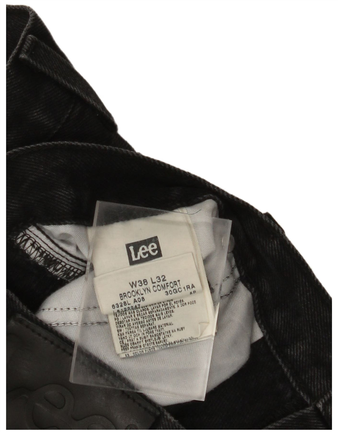 LEE Mens Brooklyn Comfort Straight Jeans W38 L32 Black Cotton