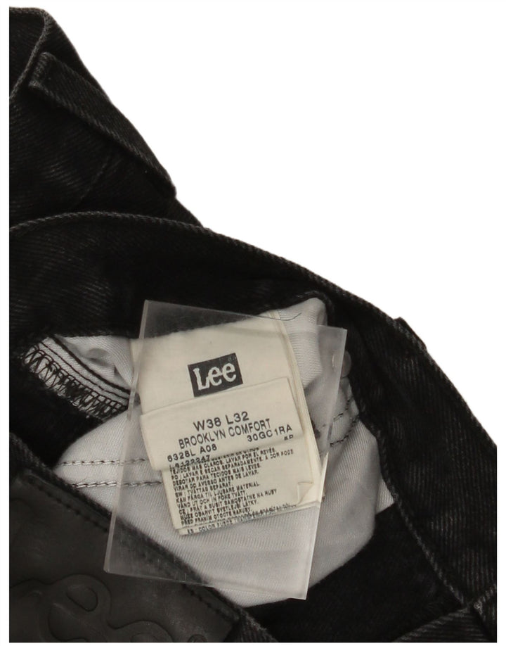 LEE Mens Brooklyn Comfort Straight Jeans W38 L32 Black Cotton