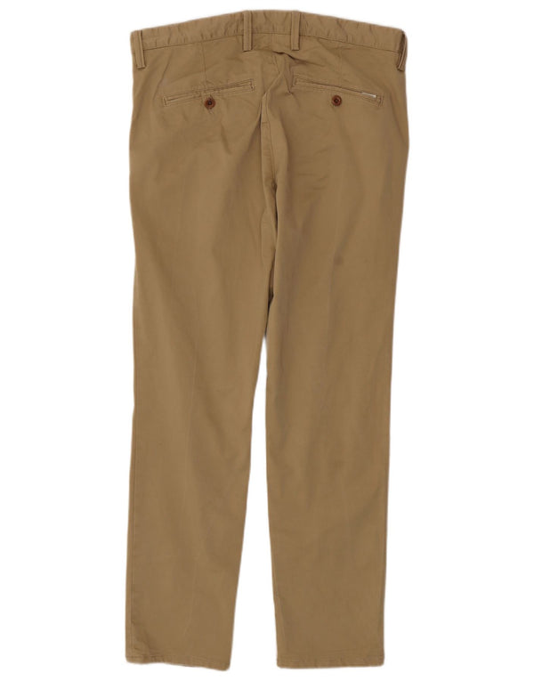 Gant Mens Slim Chino Trousers W34 L30 Beige Cotton